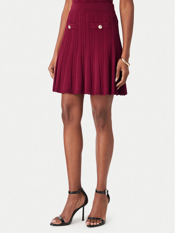 Guess Spódnica mini W6YD21 Z0971 Bordowy Regular Fit