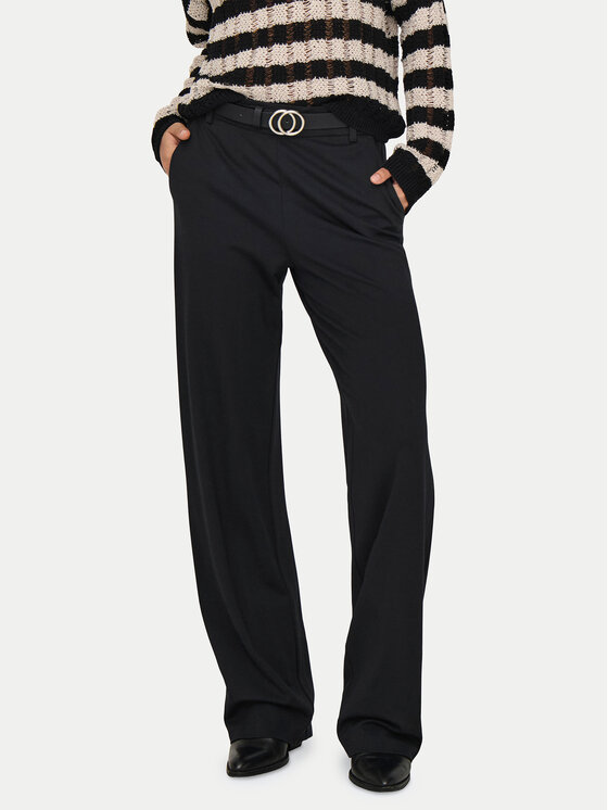 ONLY Spodnie materiałowe Poptrash 15341829 Czarny Straight Fit