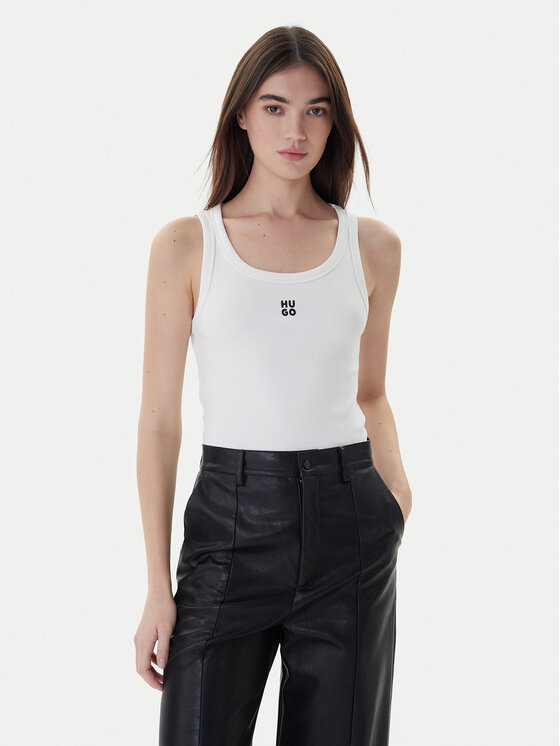 Hugo Top Datamia 50514489 Biały Slim Fit