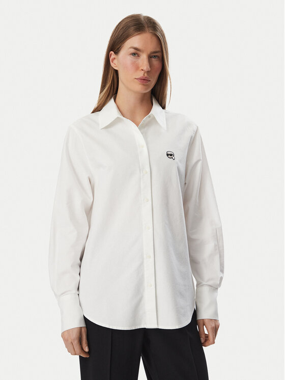 KARL LAGERFELD Koszula B3W11030 Biały Regular Fit