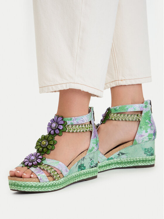 Laura Vita Sandały Facyo 72 Zielony