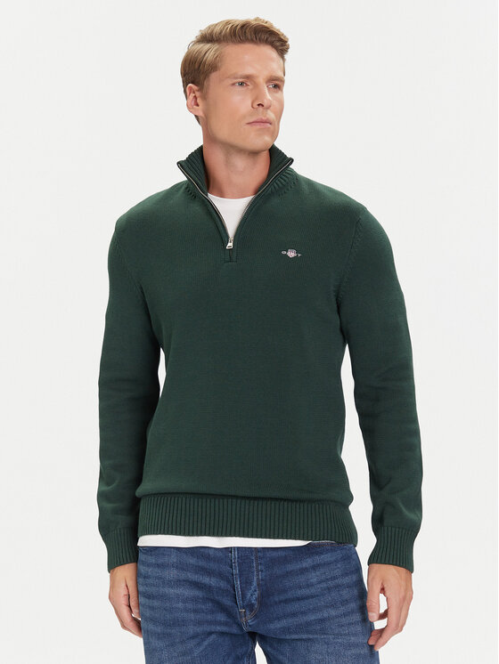 Gant Sweter 8030170 Zielony Regular Fit