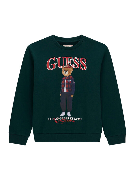 Guess Bluza L6BQ14 K6130 Zielony Regular Fit