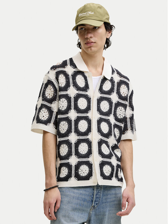 Jack & Jones Koszula Rorchard 12293276 Beżowy Loose Fit