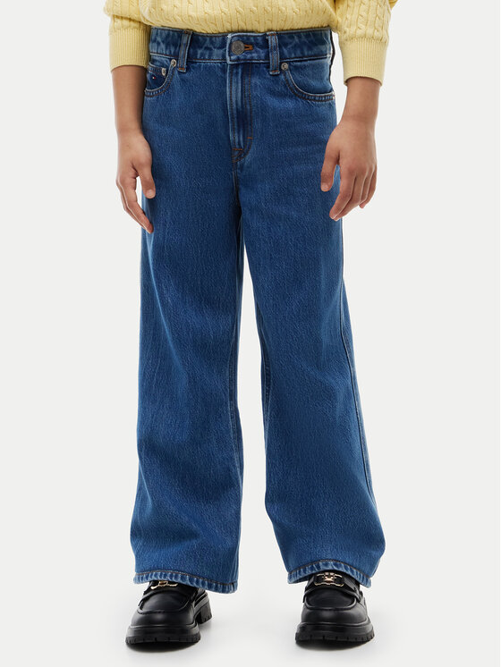 Tommy Hilfiger Jeansy Mabel KG0KG09421 Granatowy Wide Leg