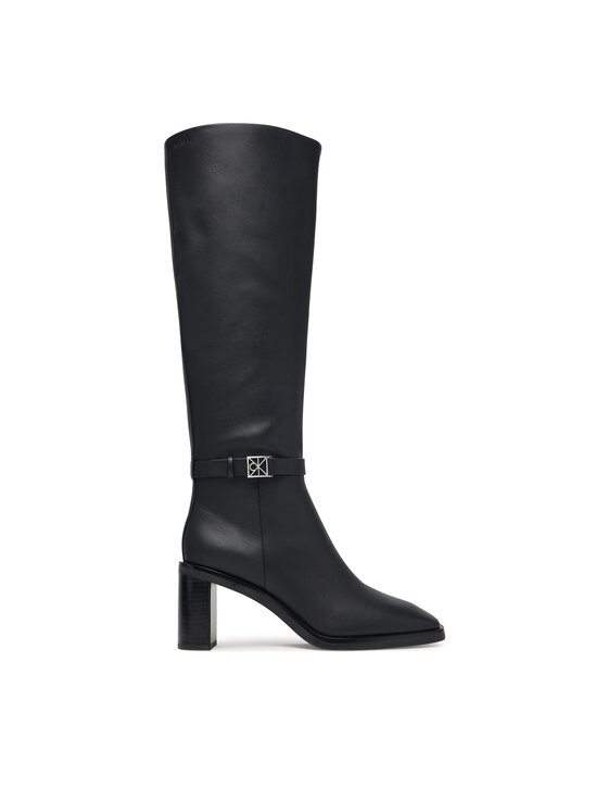 Calvin Klein Kozaki Block Heel High Boot Lth Hdw HW0HW03178 Czarny