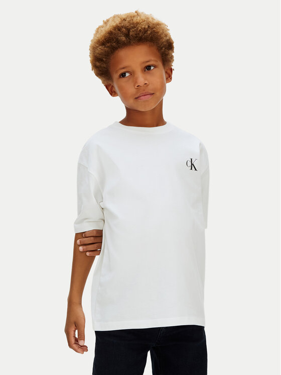 Calvin Klein Jeans T-Shirt Bridge LVCKSJA05B Biały Regular Fit