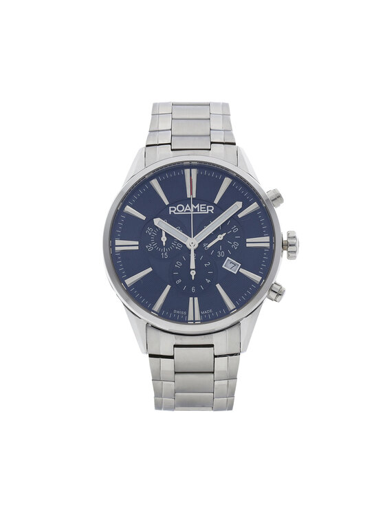 Roamer Zegarek Superior Chrono 508837 41 45 50 Srebrny