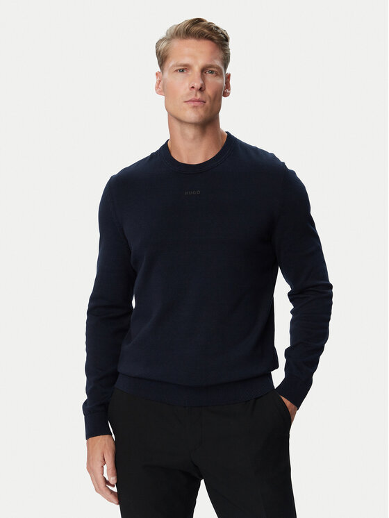 HUGO Sweter San Cassius-C2 50553588 Granatowy Regular Fit