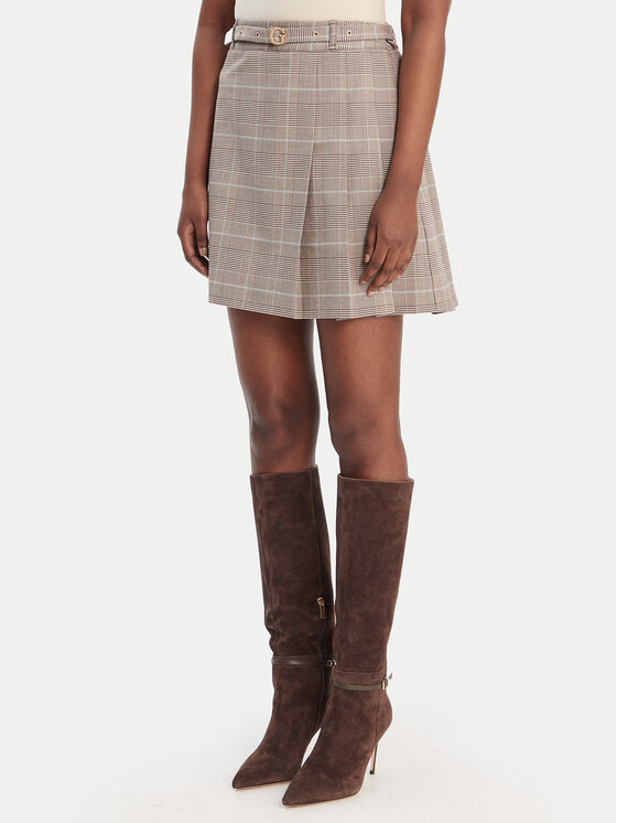 Guess Spódnica mini W6RD55 WJ642 Brązowy Regular Fit