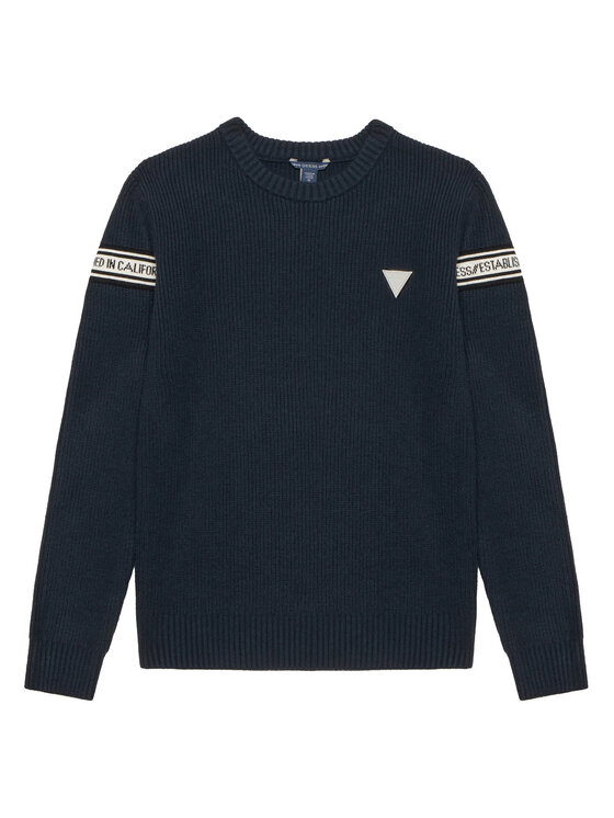 Guess Sweter L6BR08 Z1492 Granatowy Regular Fit