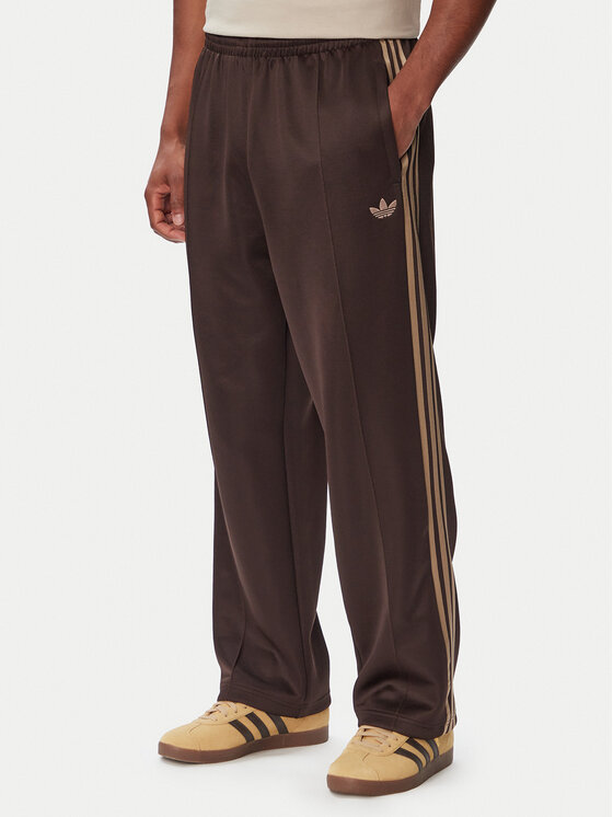 adidas Spodnie dresowe adicolor Spacer KS7432 Brązowy ciemny Baggy Fit