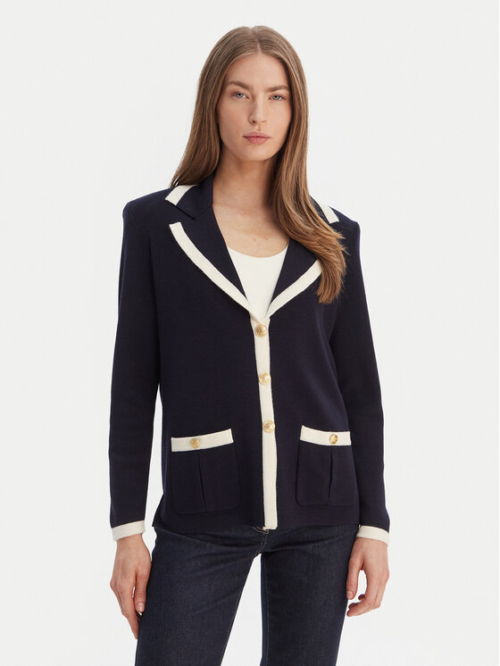 Luisa Spagnoli Kardigan Meridien 100357 Granatowy Regular Fit