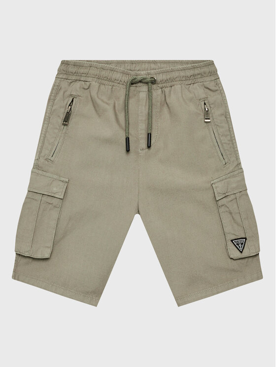 Guess Szorty materiałowe L2RD01 D3XN0 Khaki Regular Fit