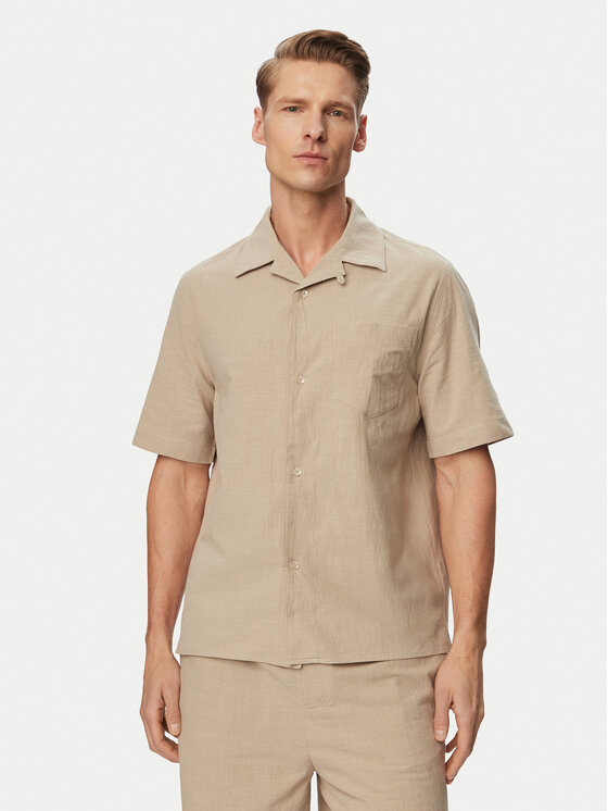 Ysabel Mora Koszula 90538 Beżowy ciemny Regular Fit