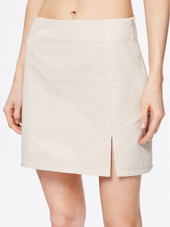 Moss Copenhagen Spódnica mini Cyrilla 17258 Écru Slim Fit