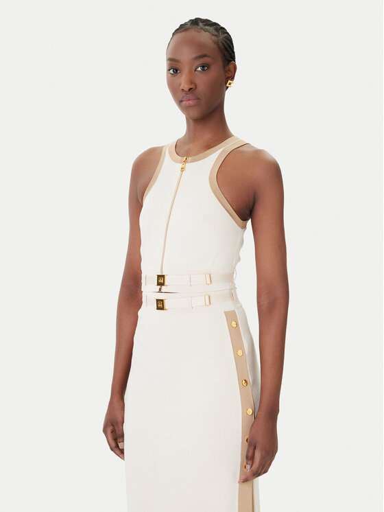 Elisabetta Franchi Top TK-71S-61E2-V270 Beżowy Regular Fit