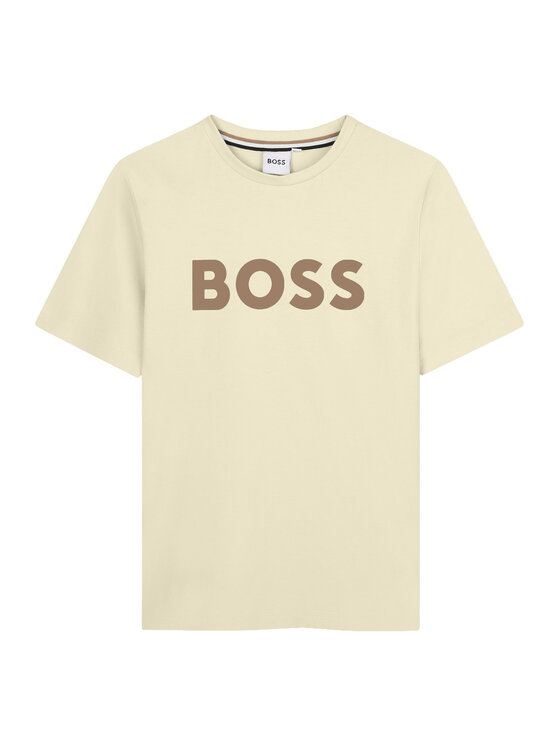 BOSS T-Shirt J52711 S Beżowy Regular Fit