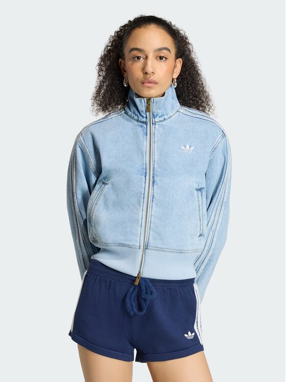 adidas Kurtka jeansowa Firebird KQ6492 Niebieski Slim Fit