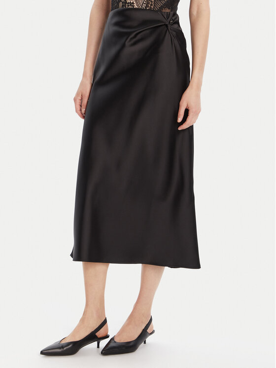 Rinascimento Spódnica midi CFC0125416003 Czarny Regular Fit