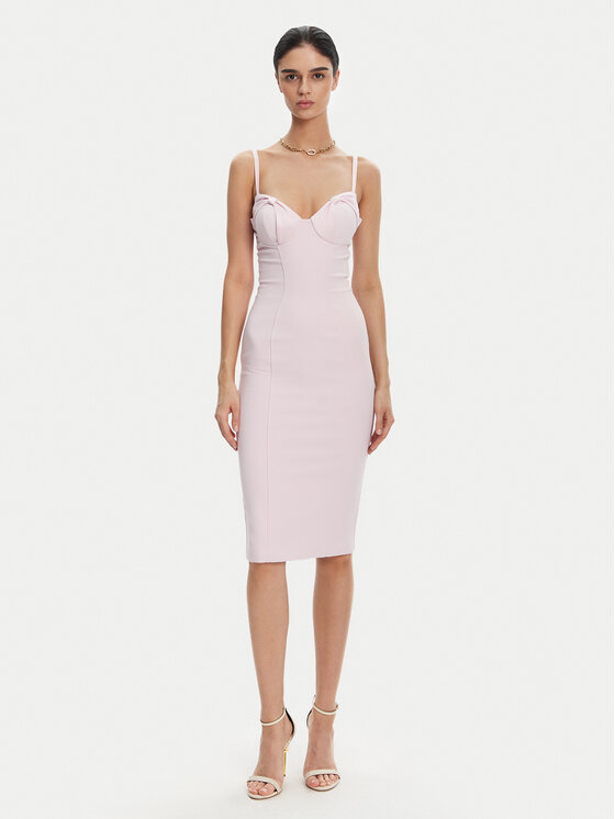 Elisabetta Franchi Sukienka koktajlowa AB-702-51E2 Fioletowy Regular Fit