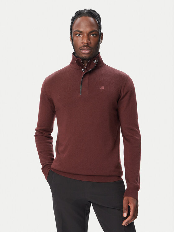 KARL LAGERFELD Sweter 655005 564399 Bordowy Regular Fit