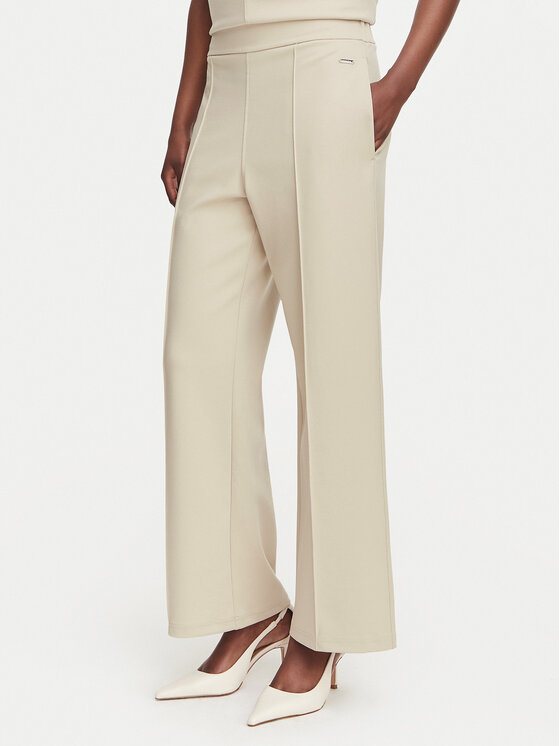 Calvin Klein Spodnie materiałowe LV044G210G Beżowy Wide Leg