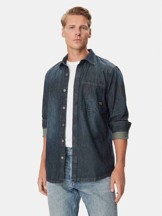G-STAR Koszula jeansowa D27083 D539 Niebieski Regular Fit