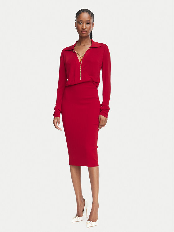 Elisabetta Franchi Sukienka koktajlowa AM-19S-66E2-V500 Czerwony Slim Fit