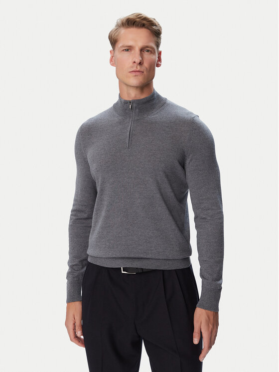 BOSS Sweter H-Ebenji  50565499 Szary Regular Fit