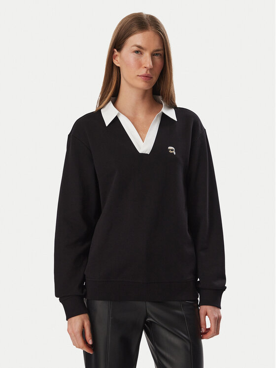 KARL LAGERFELD Bluza B4W20062 Czarny Regular Fit