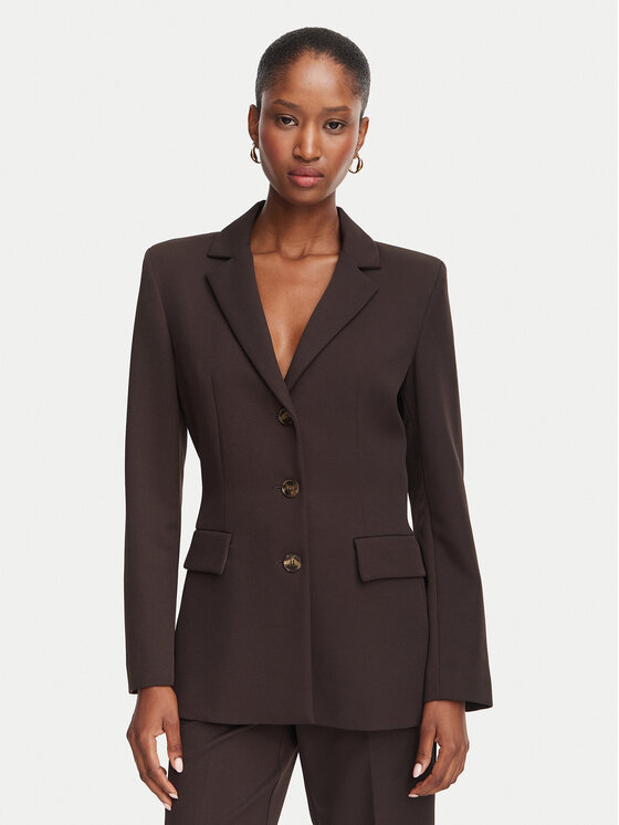 Marella Marynarka Emme by Marella Amico1 2625046251 Brązowy ciemny Slim Fit