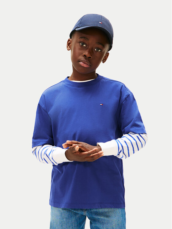 Tommy Hilfiger T-Shirt Essential Archive KB0KB09646 D Niebieski Regular Fit