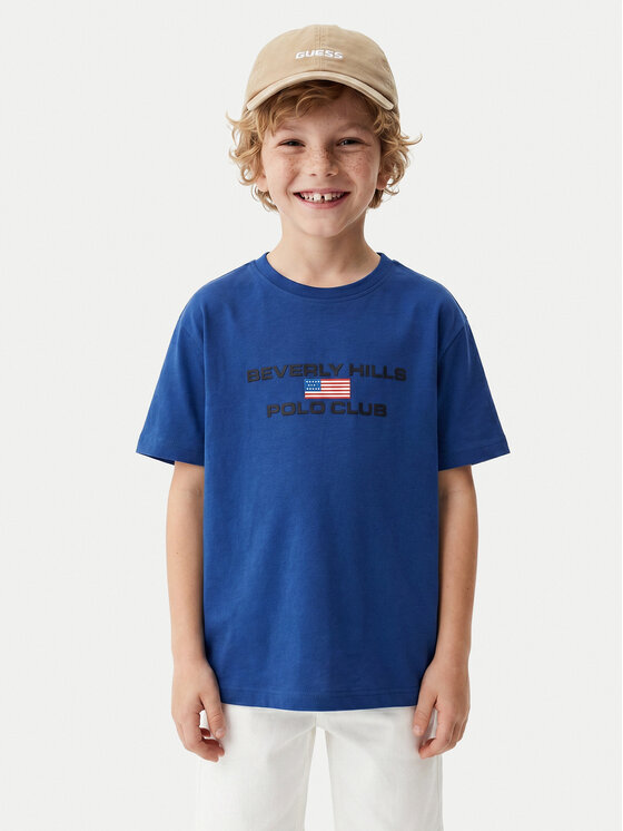 Beverly Hills Polo Club T-Shirt P-SS26B-TS0132 Niebieski Regular Fit