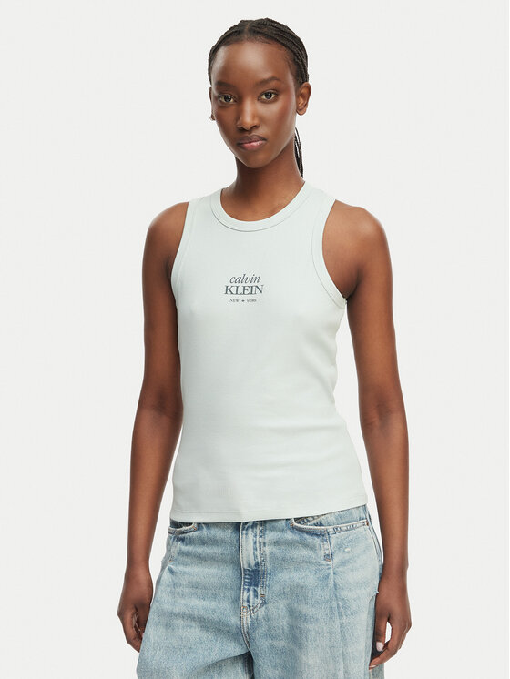 Calvin Klein Jeans Top LV047F239G Zielony jasny Slim Fit