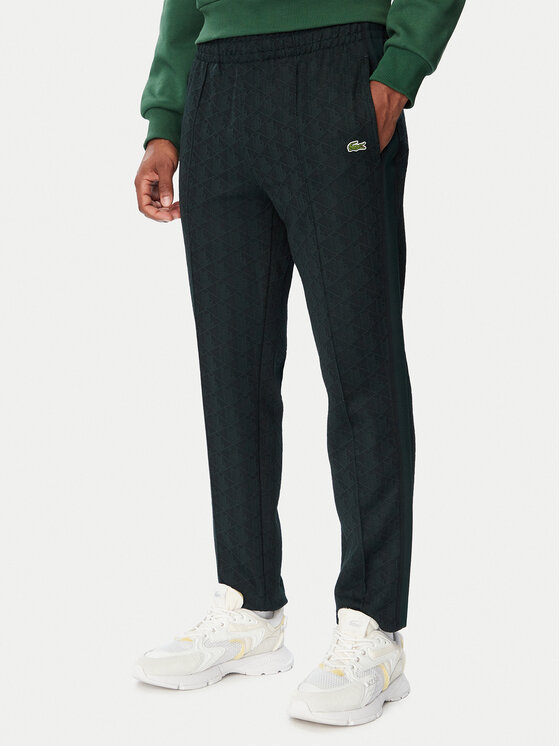 Lacoste Spodnie dresowe XH1440 Zielony ciemny Regular Fit