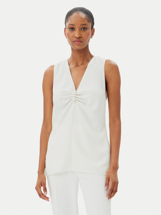 French Connection Bluzka 72YDD 10 Écru Regular Fit