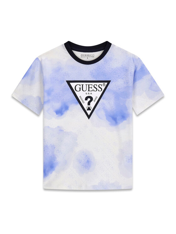 Guess T-Shirt L6RI03 K8HM4 Błękitny Regular Fit