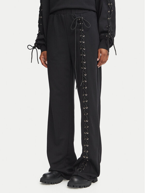 Liu Jo Spodnie dresowe TF6277 F0334 Czarny Relaxed Fit