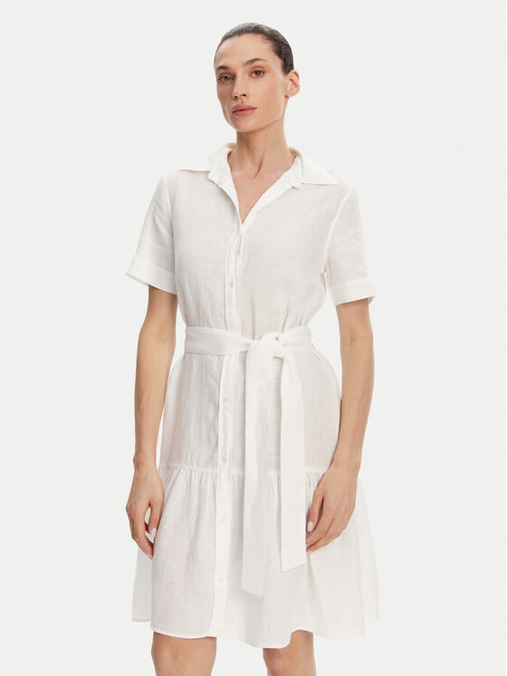 Gant Sukienka koszulowa 4503434 Biały Regular Fit