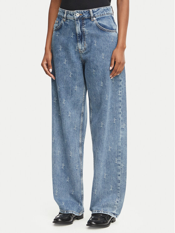 HUGO Jeansy 50567343 Niebieski Straight Leg