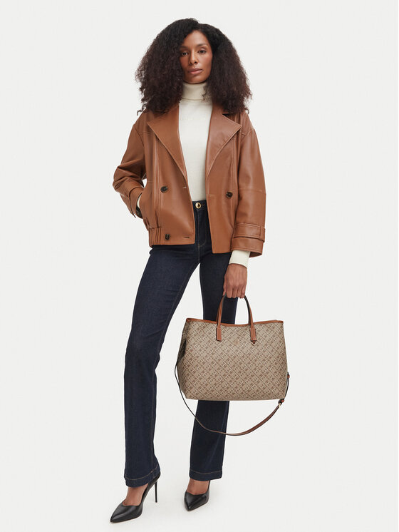 Tommy Hilfiger Torebka Th Monoplay Satchel AW0AW19173 Beżowy