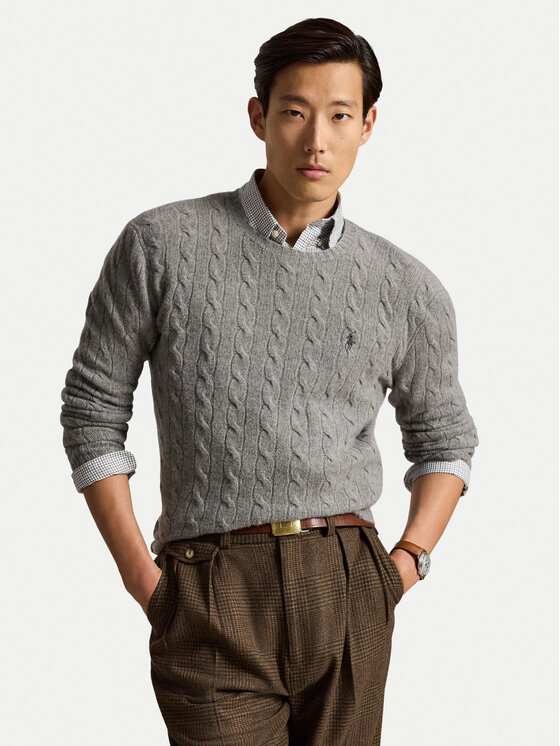 Polo Ralph Lauren Sweter 710876762012 Szary Regular Fit