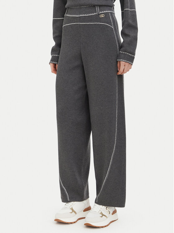 Liu Jo Sport Spodnie dzianinowe TF6077 MS59L Szary ciemny Regular Fit