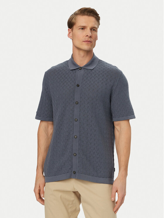 BOSS Koszula H-Nappo 50560494 Niebieski Regular Fit