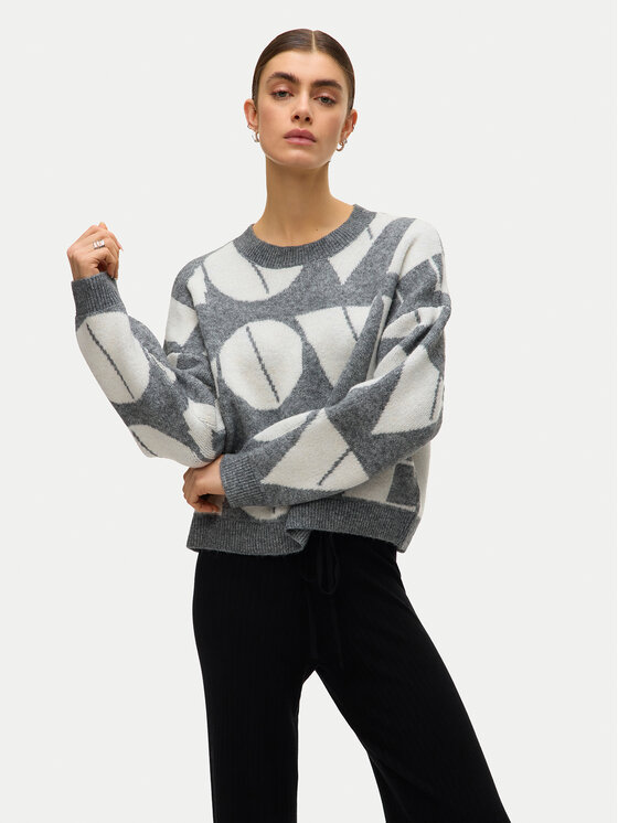 Vero Moda Sweter Love 10331432 Szary Regular Fit