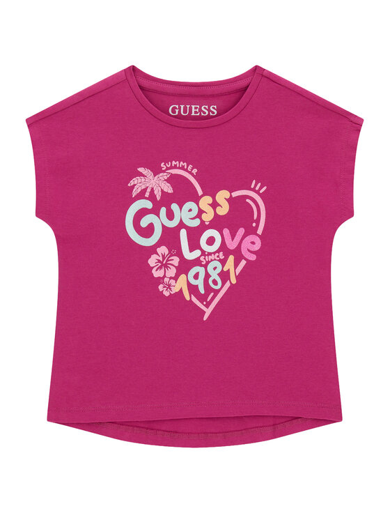 Guess T-Shirt K6GI03 K6YW4 Różowy ciemny Regular Fit