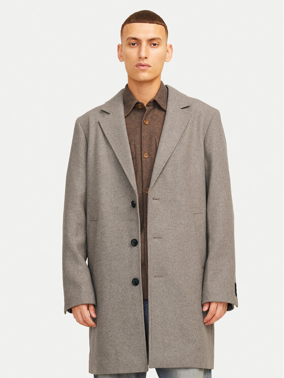 Jack & Jones Płaszcz wełniany Harris 12263845 Beżowy Regular Fit