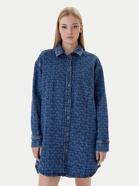 Tommy Jeans Sukienka jeansowa DW0DW22492 Niebieski Relaxed Fit