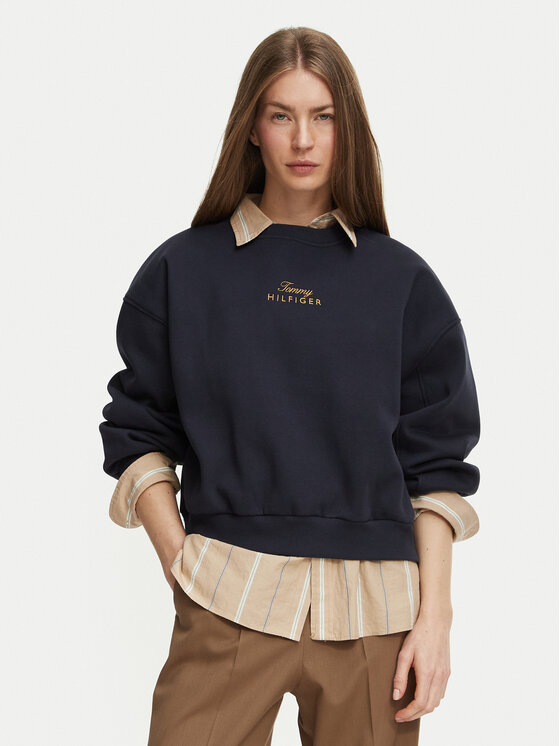 Tommy Hilfiger Bluza WW0WW51724 Niebieski Relaxed Fit